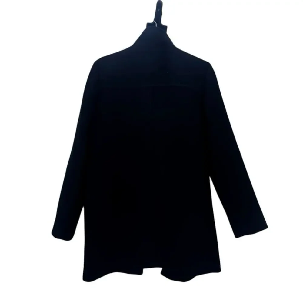 J. Crew Women's Long Sleeve City Coat with Button Neck Black Size 10P NWT